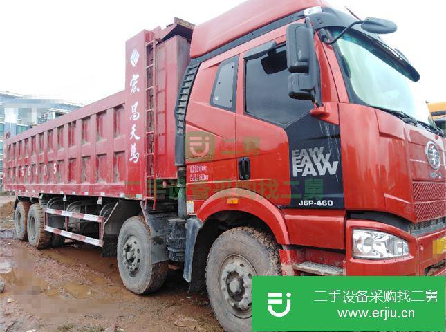 云南出售二手一汽解放J6P460馬力前四后八自卸車