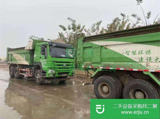 山東出售二手豪沃380馬力后八輪國五翻斗車
