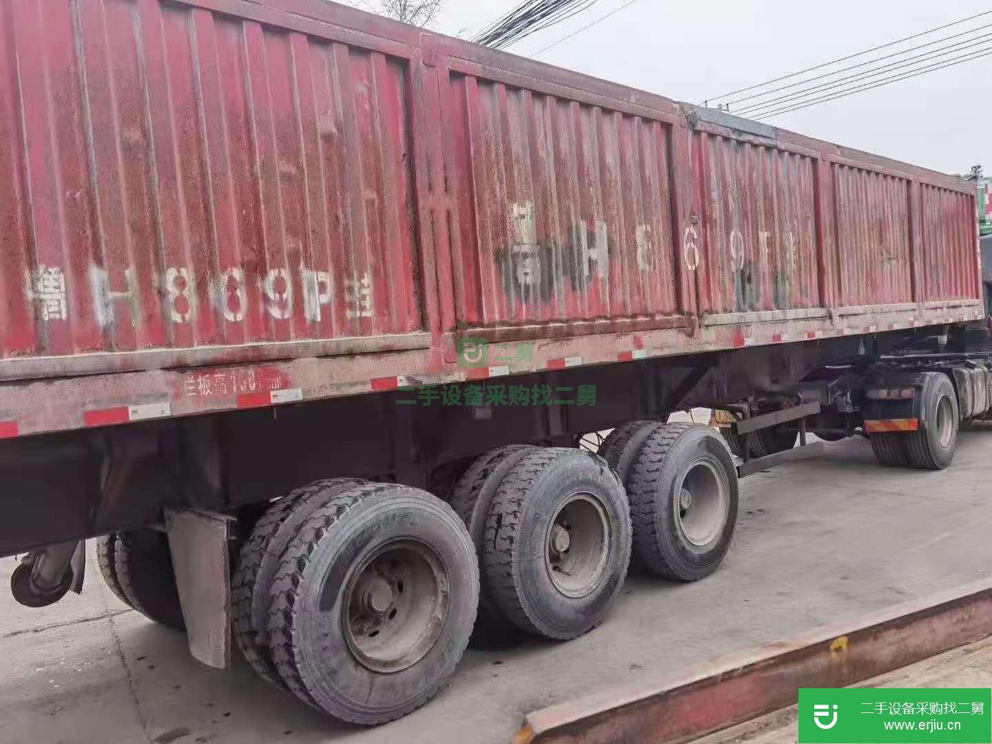 山東出售二手11*1.5米高側(cè)翻掛車(chē)