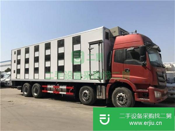 遼寧出售二手福田歐曼前四后八鋁合金畜禽運輸車