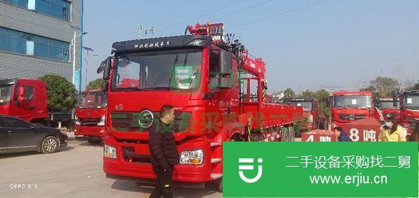 湖北出售二手陜汽德龍濰柴300馬力12噸5節隨車吊