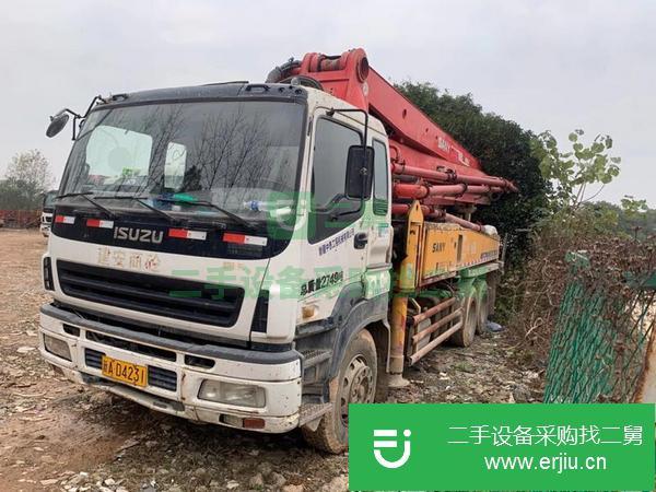 湖南出售二手三一37米大排量雙油泵泵車原版原況