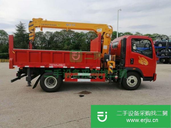 遼寧出售二手江鈴順達雙排座可自卸2噸隨車吊