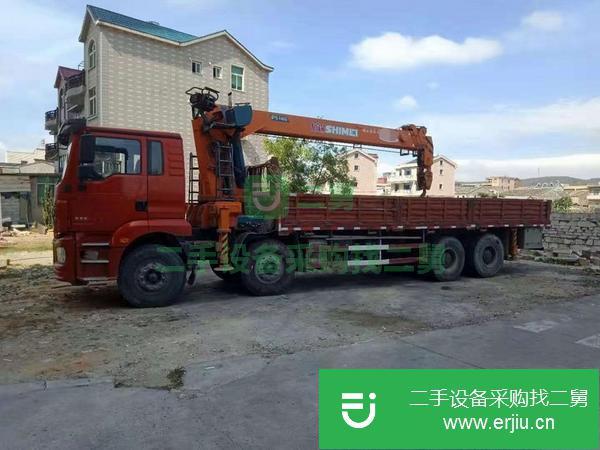 湖北出售二手德龍前四后八隨車吊石煤14噸臂長17米國五