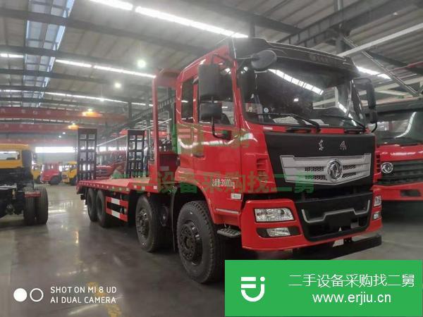 四川出售二手東風(fēng)前四后八平板運輸車濰柴300馬力發(fā)動機法士特9檔