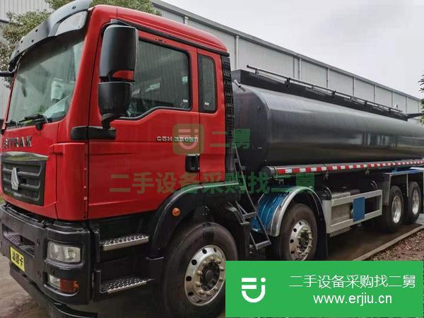 湖北出售二手汕德卡前四后八普通液體運輸車德國曼國六350馬力發動機約21.5立方米