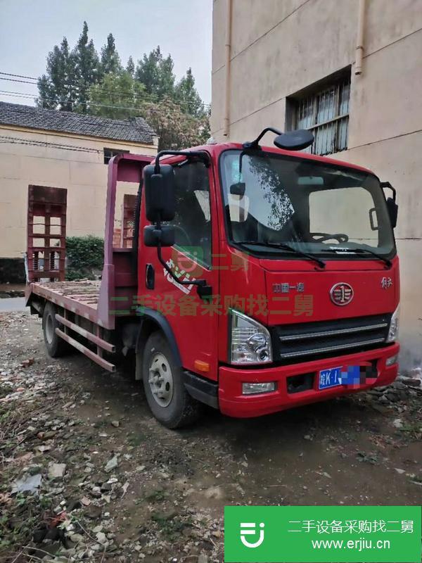 江西出售二手藍牌解放虎V濰柴130馬力平板運輸車