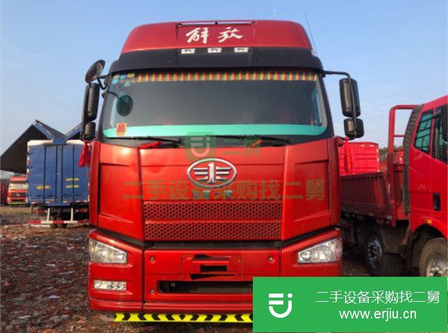 江西出售二手解放J6P前四后八9.6米高欄載貨車