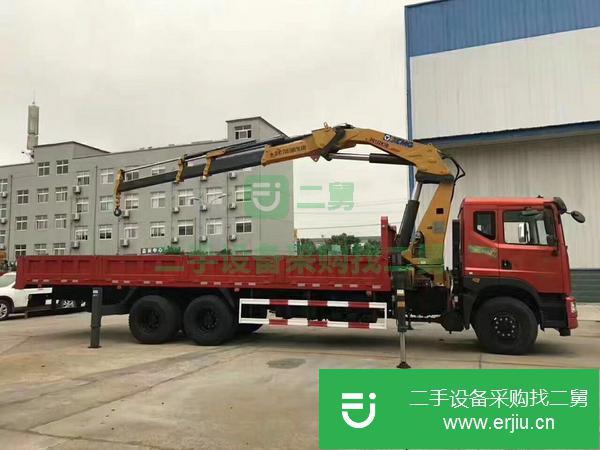 湖南出售二手東風多利卡D6雙排藍牌3.2噸隨車吊