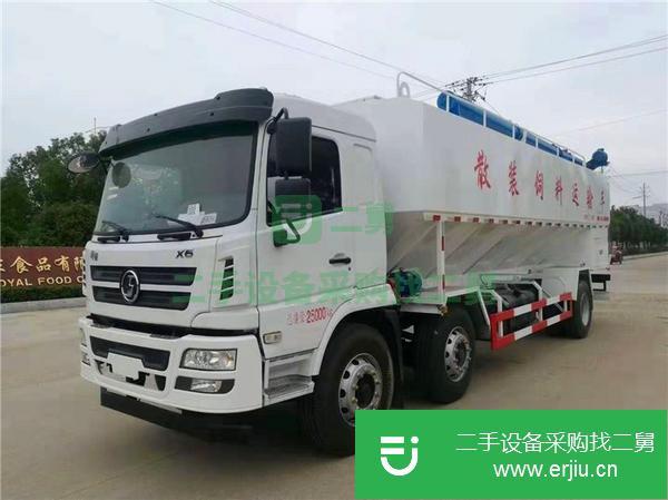 吉林出售二手陜汽軒德小三軸30方散裝飼料運輸車