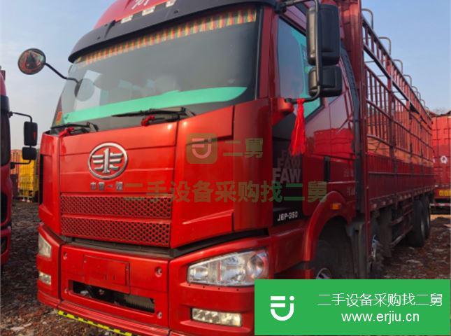 江西出售二手解放J6P前四后八9.6米高欄載貨車
