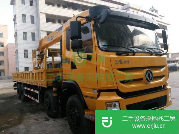 湖南出售二手東風多利卡D6雙排藍牌3.2噸隨車吊