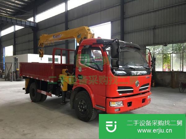 湖南出售二手東風多利卡D6雙排藍牌3.2噸隨車吊