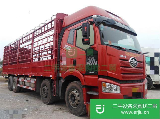 四川出售二手解放J6P前四后八高欄460馬力載貨車