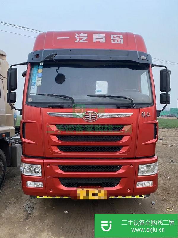 山東出售全保險解放牽引車，430馬力國五雙驅，輪胎九成濰柴動力