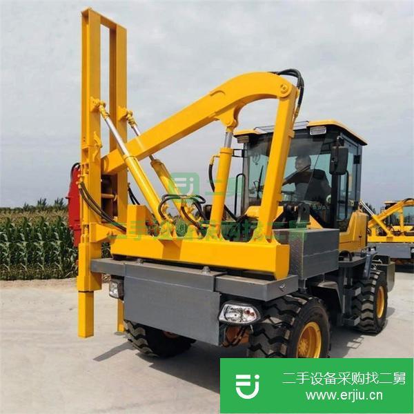 山東出售二手小四輪護(hù)欄打樁機(jī)