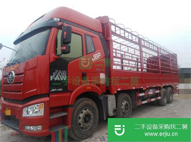 四川出售二手解放J6P前四后八高欄460馬力載貨車