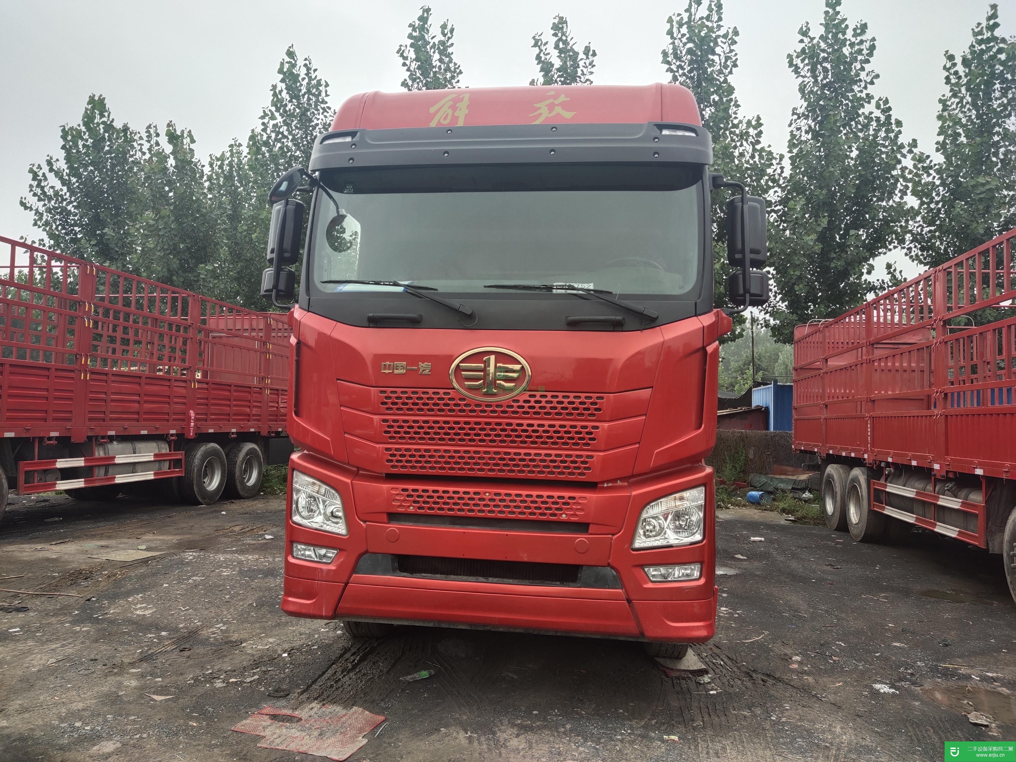 山東出售二手解放JH6350馬力高欄載貨車