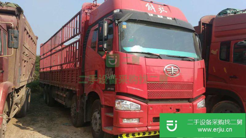 廣東出售二手解放J6前四后八9米6國五350馬力倉欄載貨車