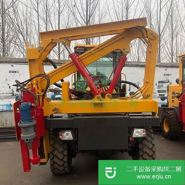 湖北出售二手高效率高速公路波形護欄打樁機