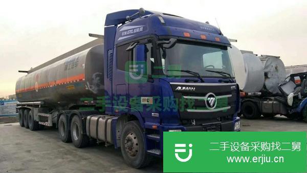 湖北出售二手歐曼半掛危險品國四油罐車430馬力