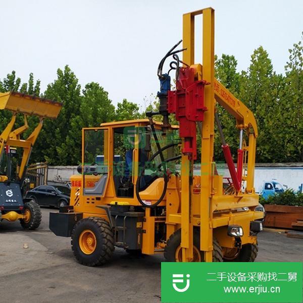 河南出售二手公路護(hù)欄波形打樁機(jī)