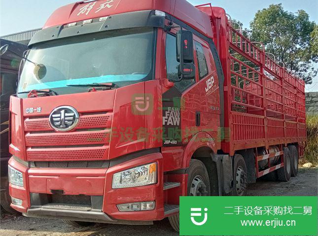 貴州出售二手解放J6P460馬力前四后八高欄載貨車