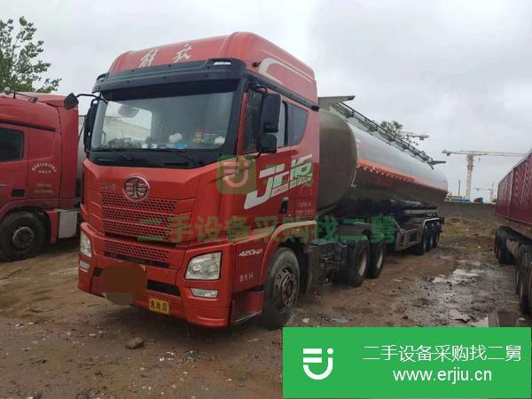 湖北出售二手解放半掛危險品油罐車國五排放車況非常好