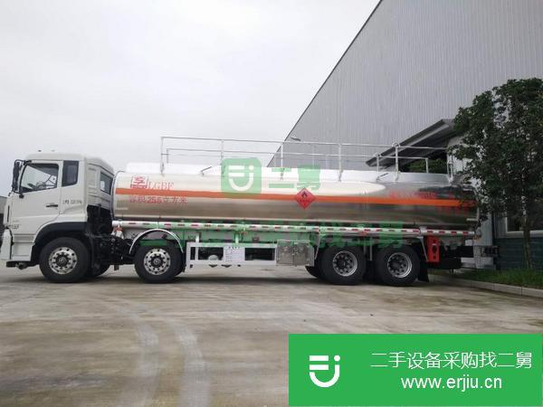 遼寧出售二手東風(fēng)天龍前四后八25.6方鋁合金油罐車