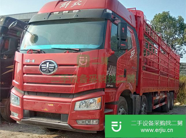 貴州出售二手解放J6P460馬力前四后八高欄載貨車