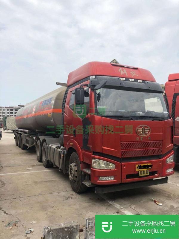 河北出售二手解放J6P危險品油罐車國四排放420馬力車況精品