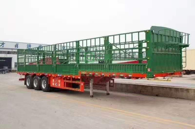 出售長13?寬2.55米花籃高低板半掛車，高度可隨便選，板簧橋，板簧戶