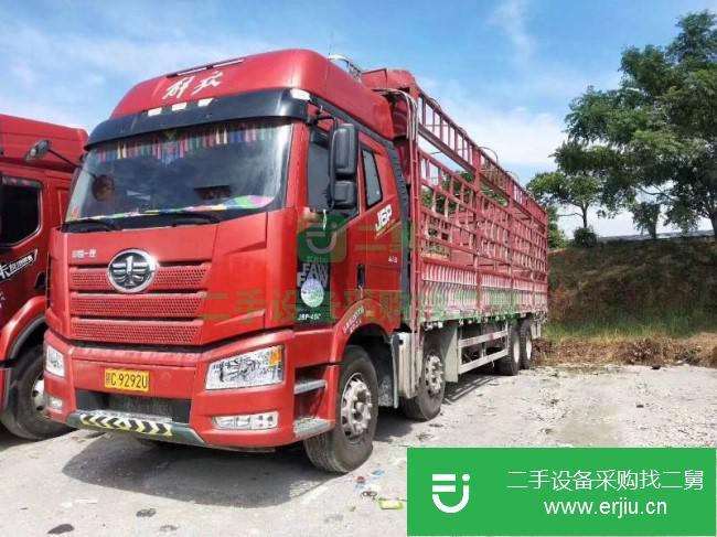 江西出售二手一汽解放J6P前四后八9.6米高欄貨車
