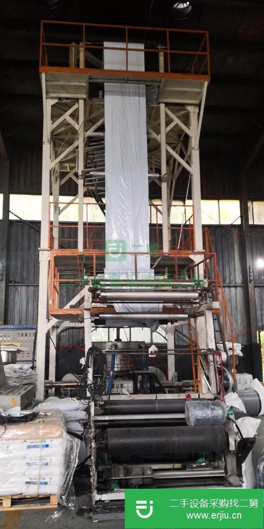 福建出售二手三層共擠1.2米新中德上旋內冷吹膜機,2011年機器,9成新