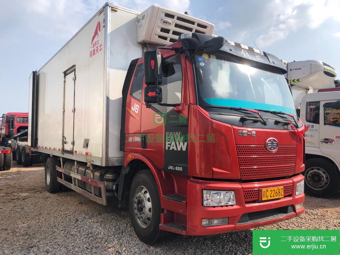 江西出售二手解放J6L220馬力國五冷藏車