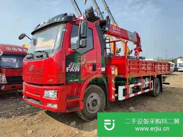 湖北出售二手一汽解放隨車吊上裝長興8噸4節直臂吊機
