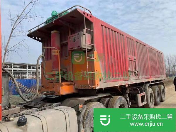 山東出售二手9米平板后翻掛車