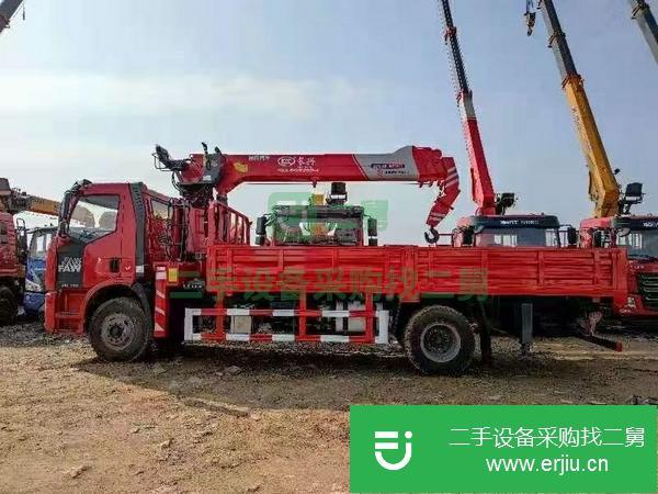 湖北出售二手一汽解放隨車吊上裝長興8噸4節直臂吊機