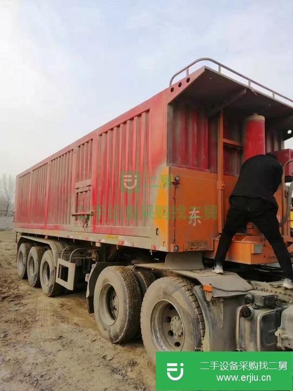 山東出售二手9米平板后翻掛車
