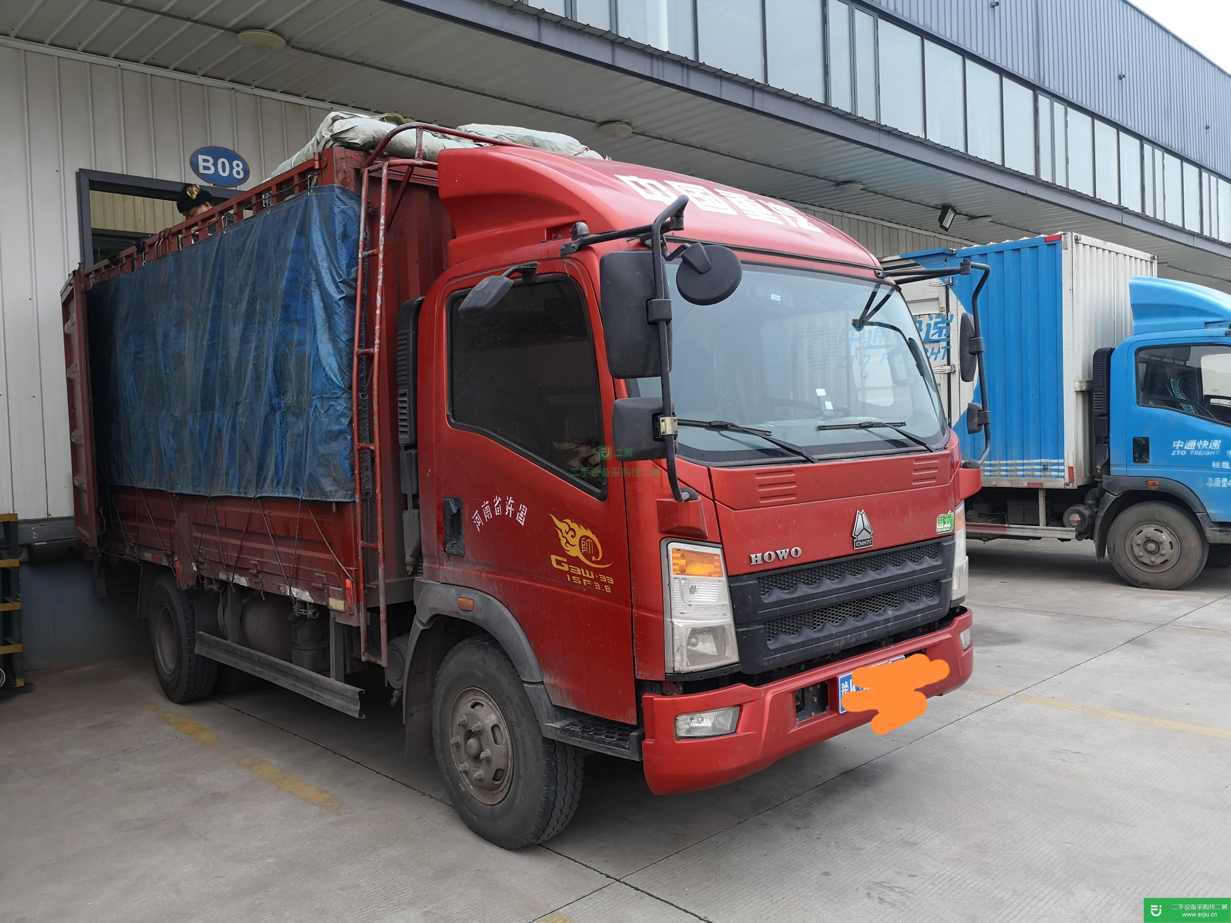 河南出售二手重汽豪沃輕卡154馬力國五高欄載貨車