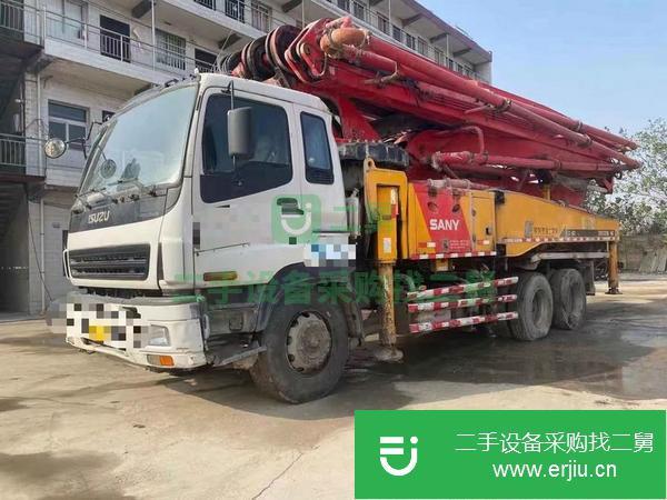 陜西出售二手12年三一五十鈴46米泵車，叉腿三橋五節臂