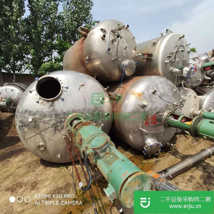 山東出售二手不銹鋼500L-30000L外盤管反應釜