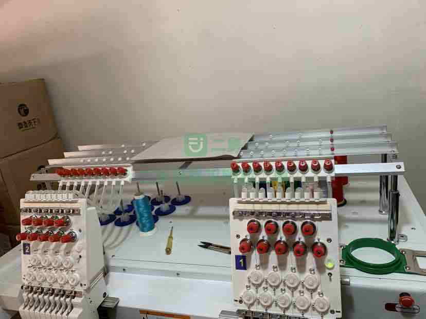 黑龍江出售二手萬陽MY-Q401兩頭九針電腦繡花機