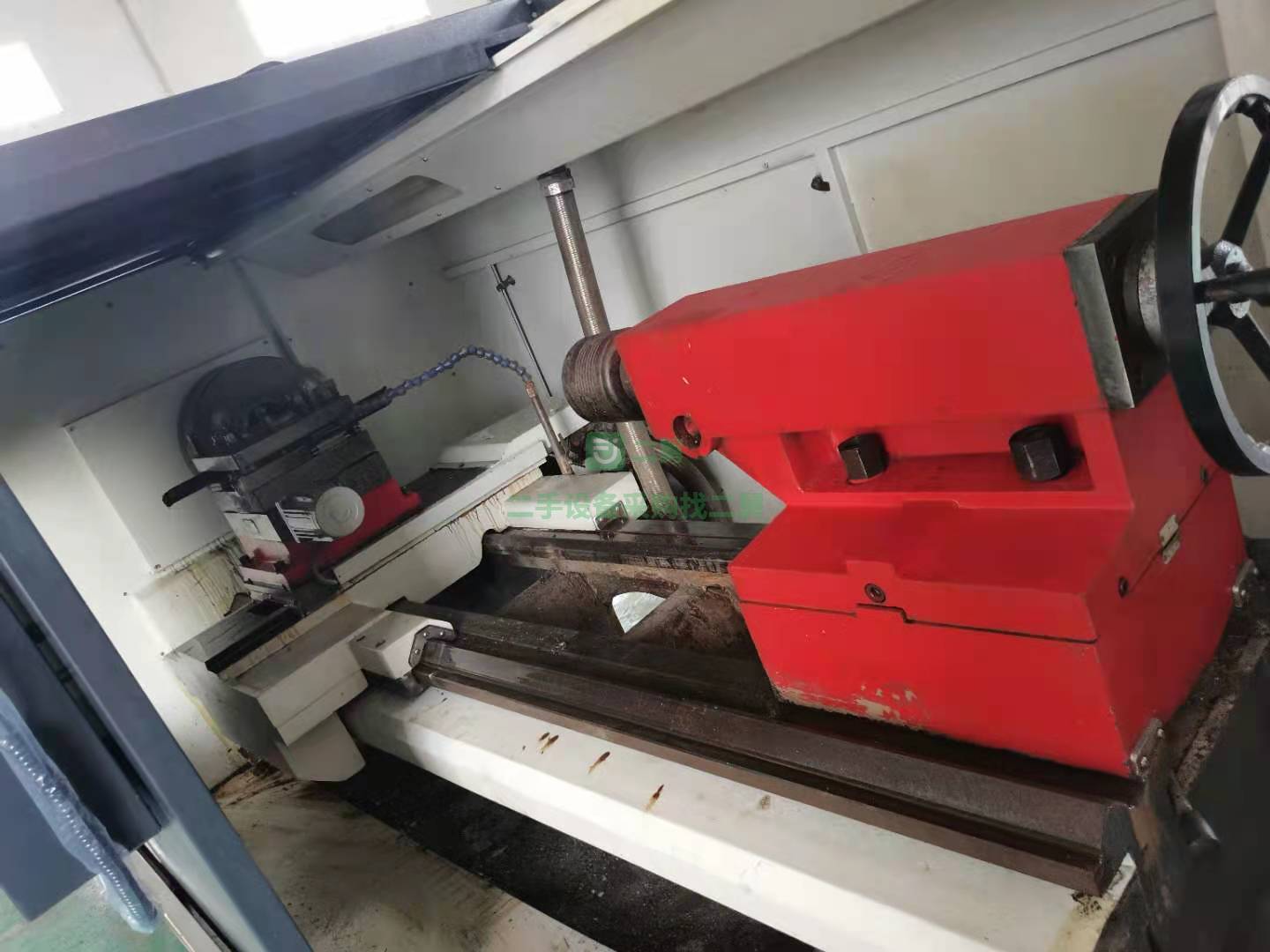 出售二手八成新的沈陽金熾6180平軌數控車床重型的，帶齒輪箱，廣數980TDC系統加工長度1米5，帶尾座，價格便宜