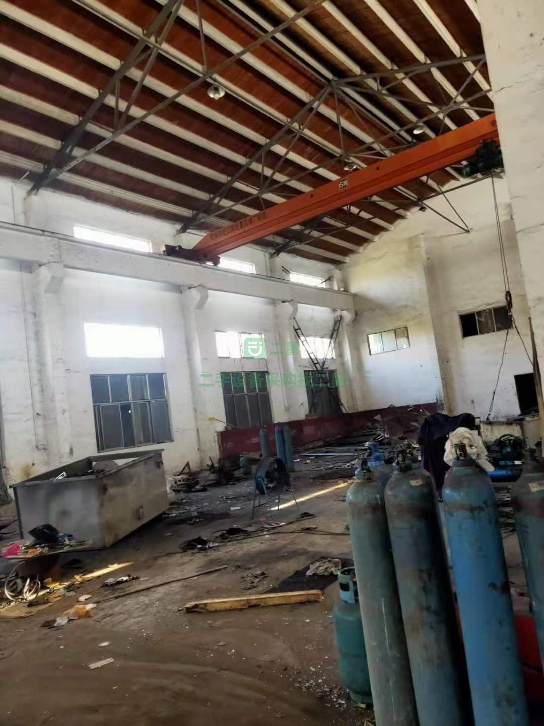 出售5噸跨度13.5米的單梁行車，下月中拆卸，江陰凱澄葫蘆，無錫大梁，零磨損