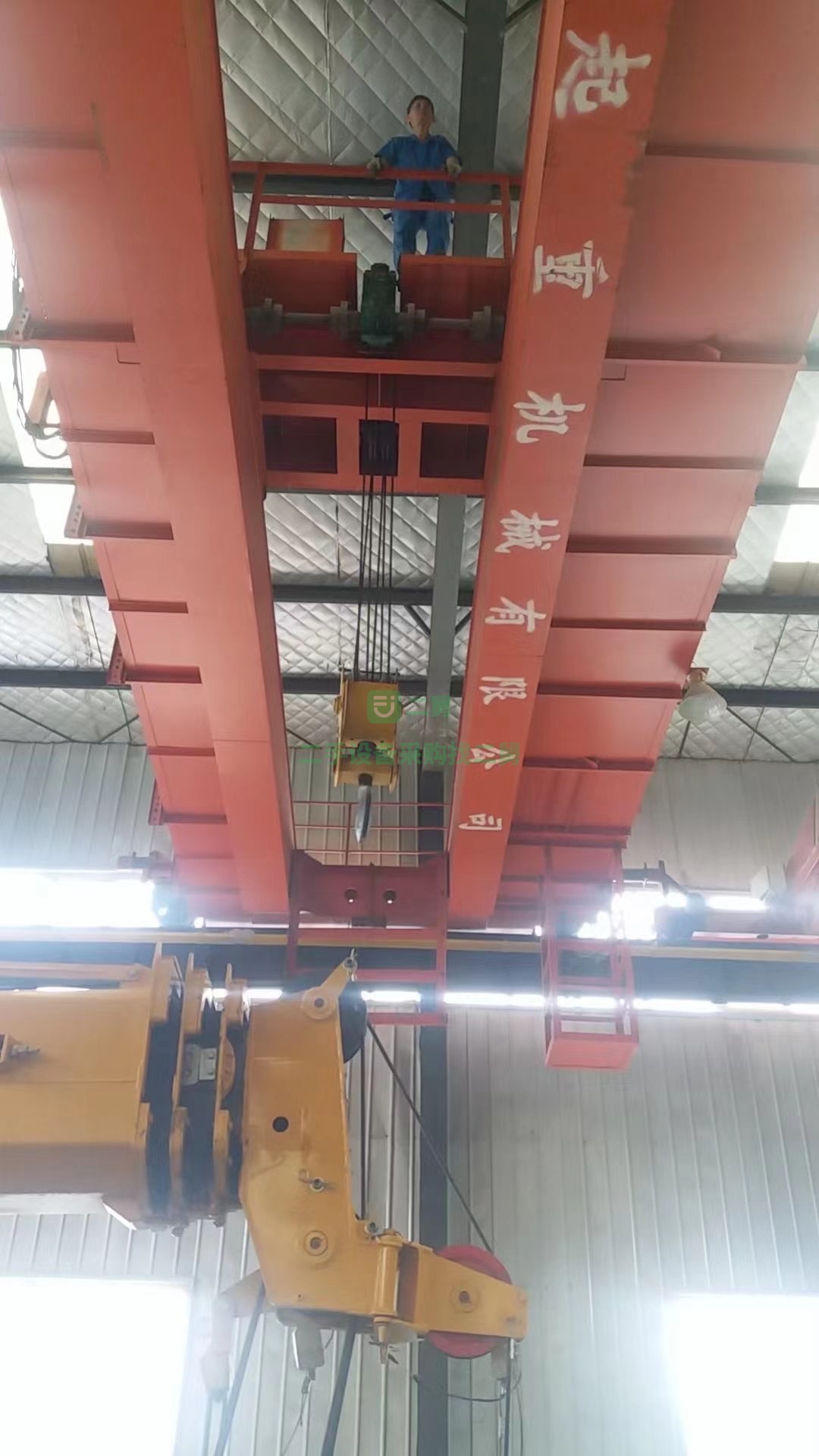 出售10噸二手雙梁行車，跨度16.5米，河北提貨