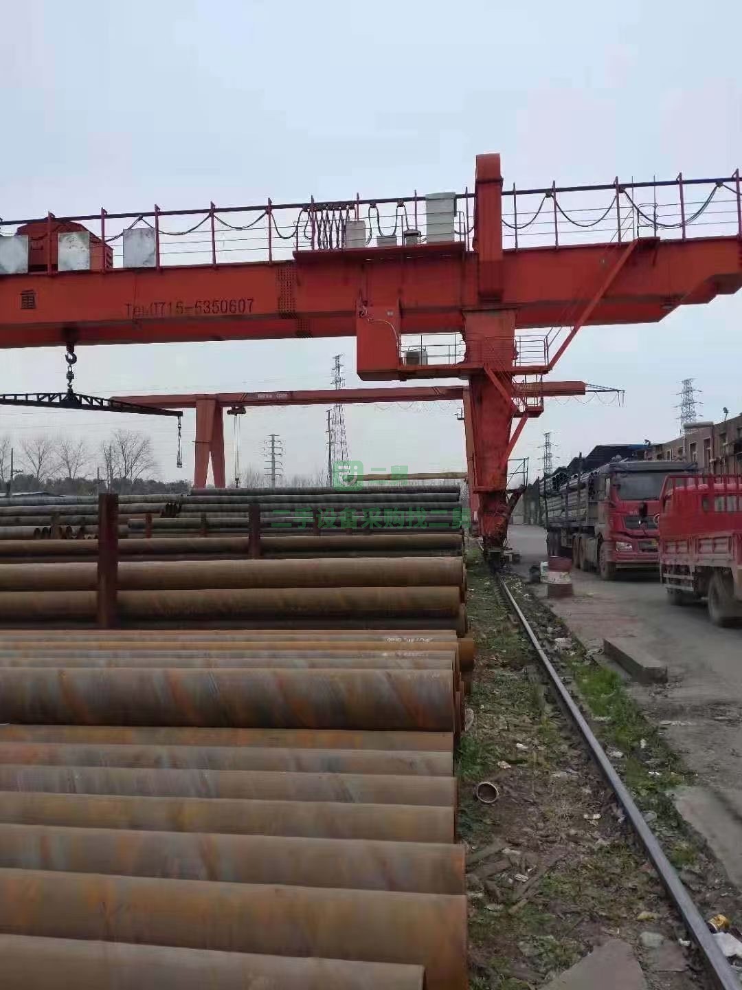 出售9成新20噸雙梁龍門行車，跨度40米，外懸各9米，升高9米，大功率，質量可靠