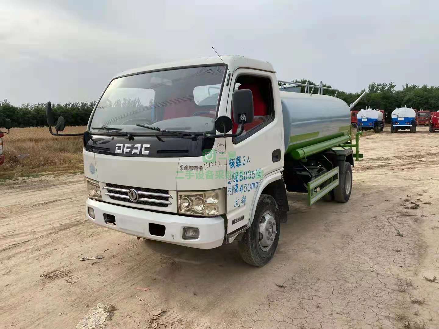 出售東風(fēng)多利卡5立方二手灑水車無手續(xù)全新罐體和龍王水泵