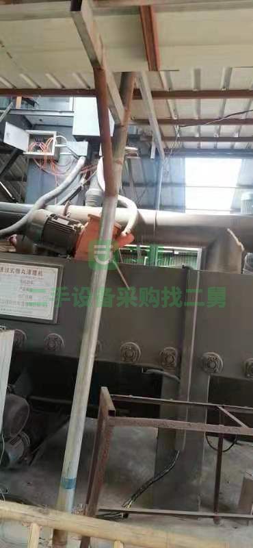 出售二手九成新的通過式拋丸機，開口尺寸16x0.55