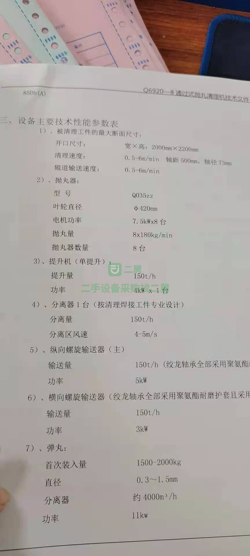 出售寬2米，高2.2米通過式拋丸機